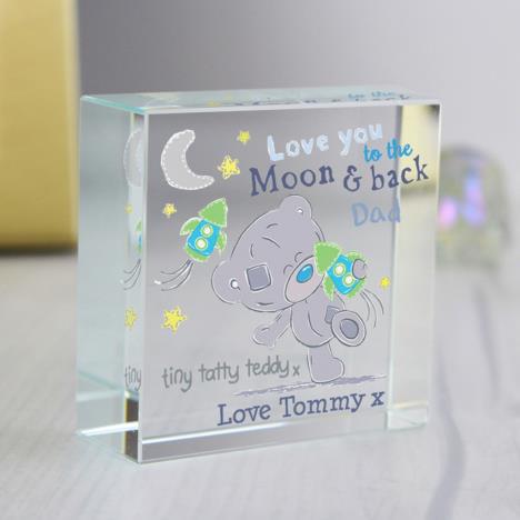 Personalised Tiny Tatty Teddy Moon & Back Crystal Block Extra Image 3